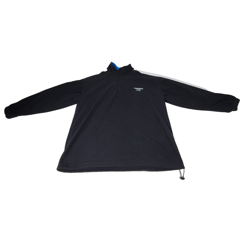 Carolina Panthers Jacket Size 2XL NFL Football 1/4 Zip Gray Sweater Pullover
